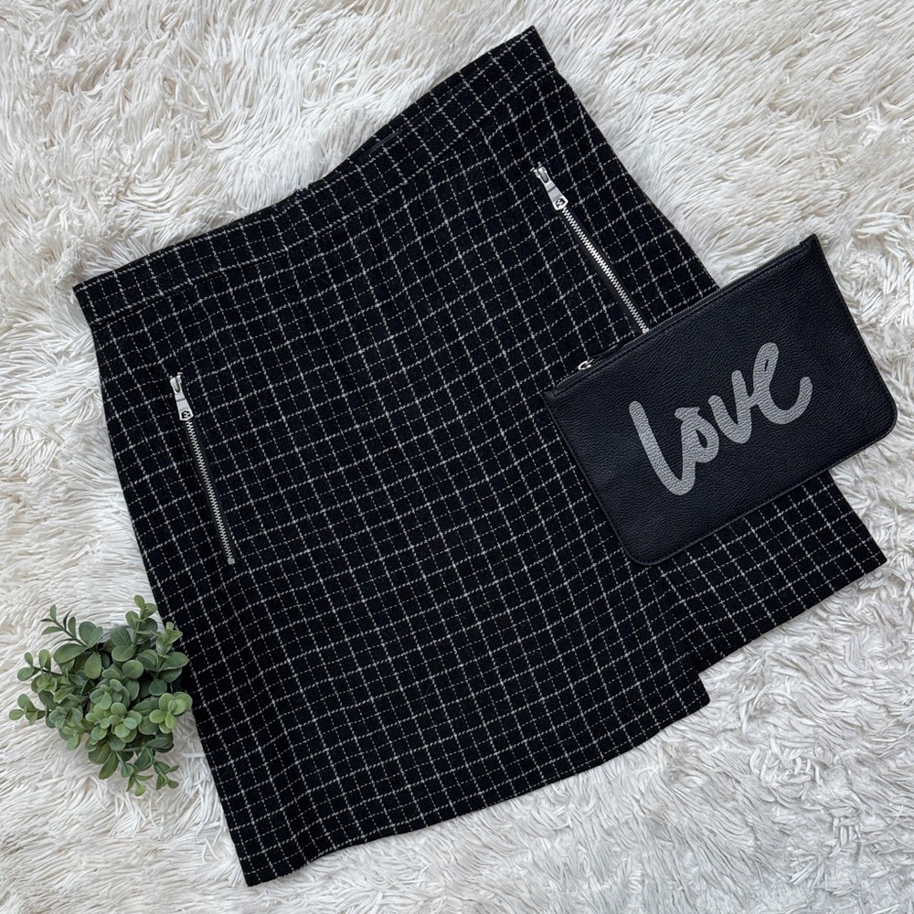 🎉HP🎉 Banana Republic Factory Checkered Mini Skirt 💗 Black & White